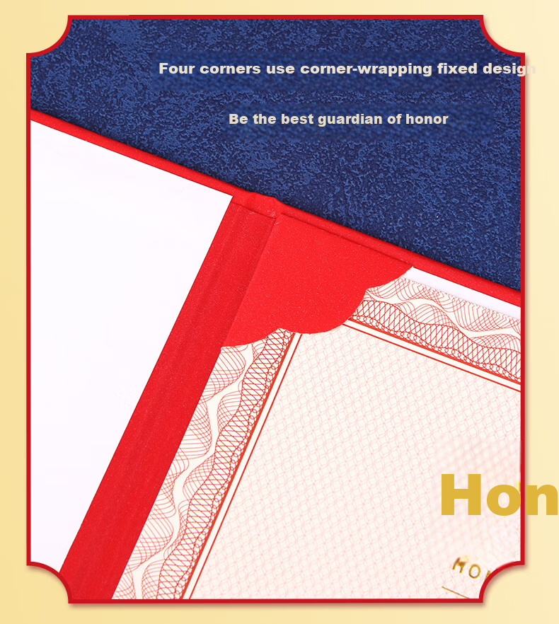 Premium Honor Certificate with Inner Core Employee Award Notification Training Commendation Reward Award Certificate Tri-fold Gold Stamped Cover Shell Certificate 3370 2