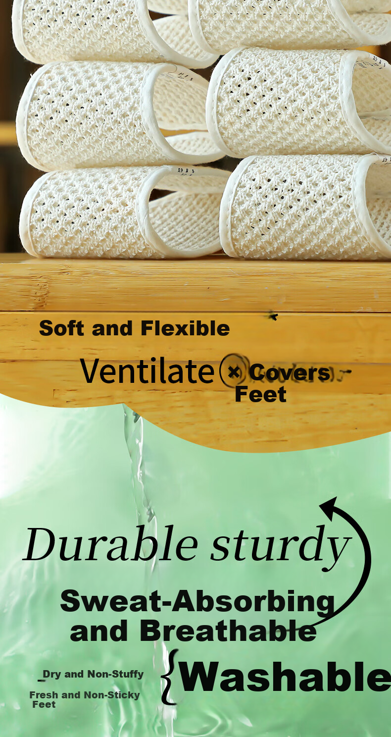 Nanjiren Cotton Linen Breathable Sweat-Absorbing Insoles for Men and Women, Comfortable, Odor-Resistant, Soft, Ultra-Thin Summer Running Insoles, Size 45 7
