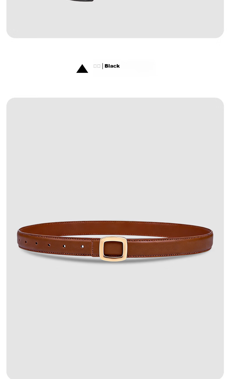 CARTELO Women's Genuine Leather Belt Jeans Waist Belt Versatile Plate Buckle Pin Buckle Smooth Buckle Belt Birthday Gift for Girlfriend 8