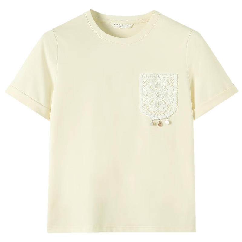 TonLion 2026 Summer New Women's Short Sleeve T-Shirt French Style Unique Design Casual Loose Top