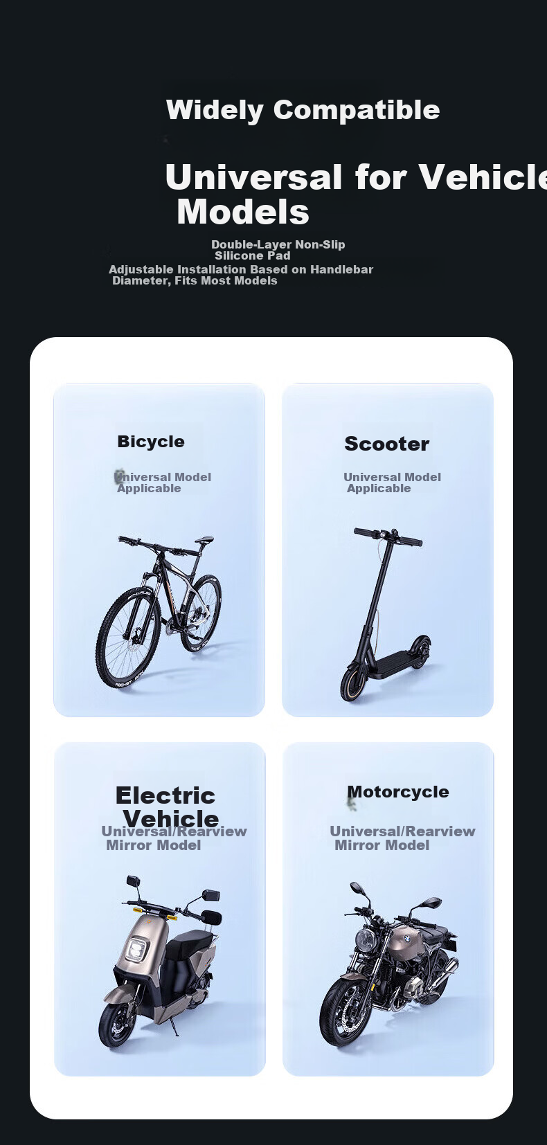 Xuanqin Xuanxiang Electric Bike Phone Holder Universal Battery Bicycle Delivery Navigation Riding Motorcycle Anti-Shake Anti-Drop Phone Mount 11