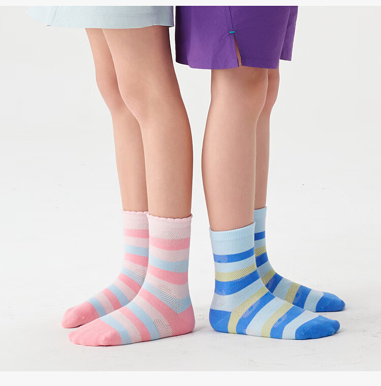 YEEHOO Deodorizing Sports Socks Antibacterial Thin Kids Anti-Pilling Mesh Mid-Calf Cartoon Socks for Boys and Girls 22