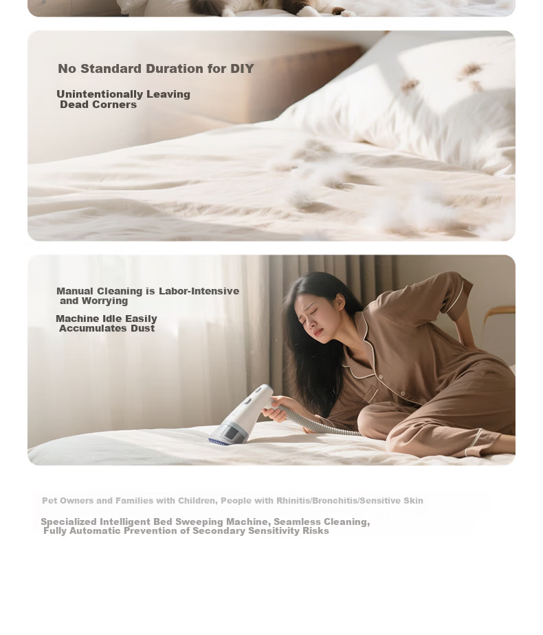 Miaowei Fully Automatic Bed Sweeping Robot Mite Removal Vacuum Cleaner UV Sterilization Pet Hair Cleaning Wireless Dark Gray 7