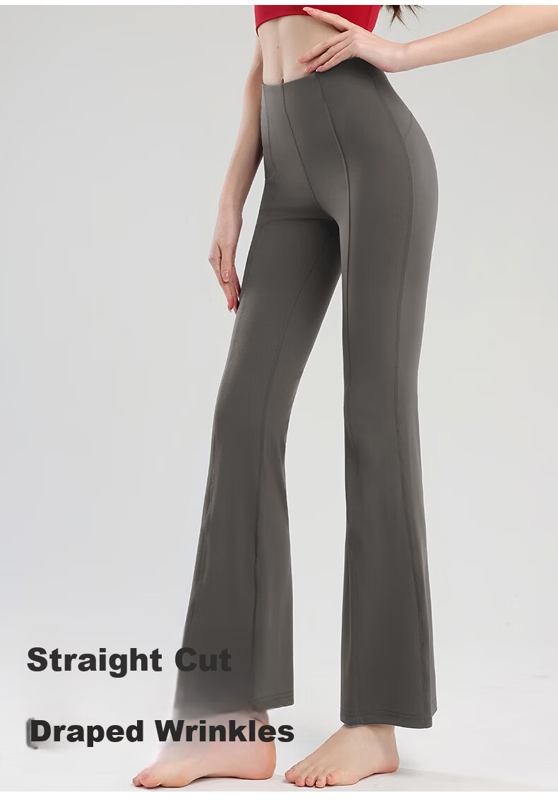 Free Style Women's High-Waist Yoga Flared Pants Butt-Lifting Nude Feeling Slimming Sports Wide-Leg Pilates Outdoor Running Fitness Bootcut Pants 1