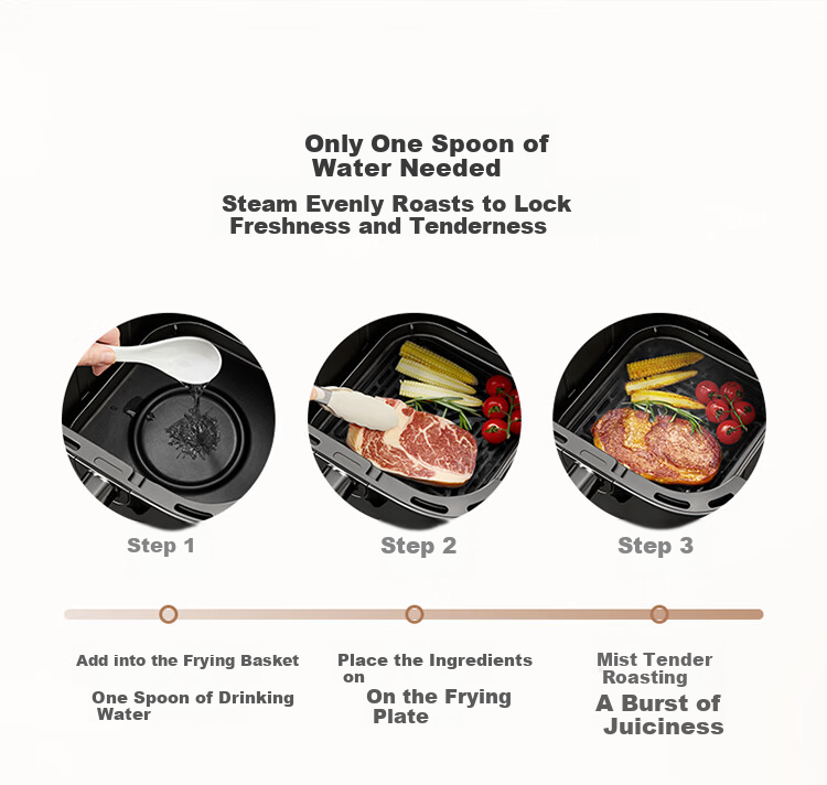 SUPOR Tornado Air Fryer Dual Heat Source 6.5L Fully Automatic Fryer and Oven Titanium New Steam Tender Fry KD65D852 20