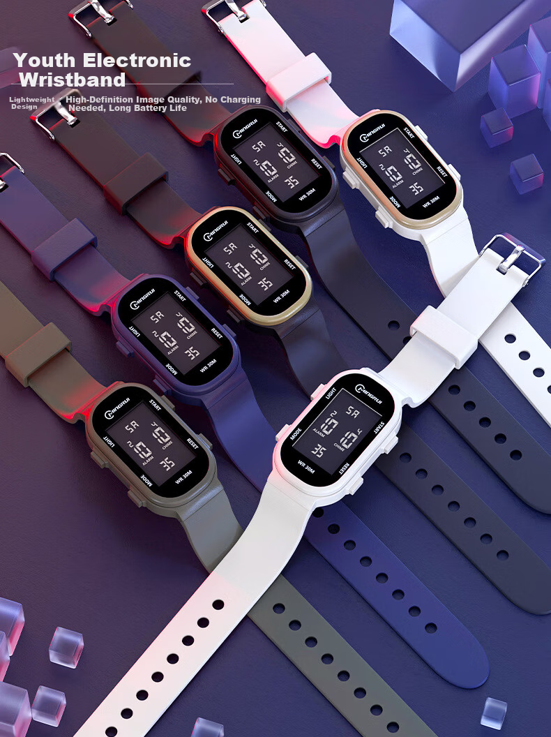 GEORGCOUNT Small Square Electronic Watch Men Youth Sports Smart Bracelet Student High School Girls Multifunction Waterproof 2