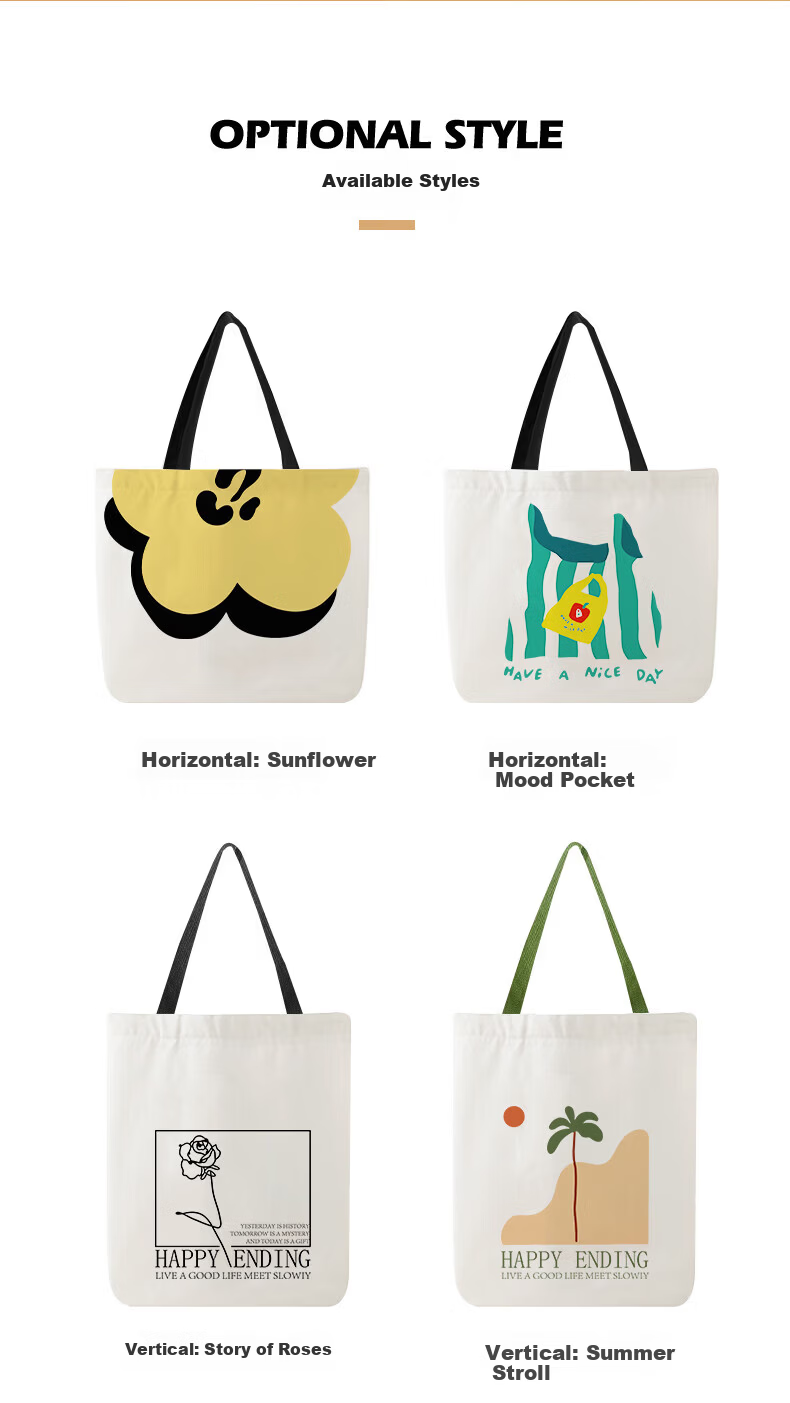 Right Away Canvas Tote Bag Zippered Large Capacity Eco-friendly Shopping Bag Simple Korean Style for Women Students 2