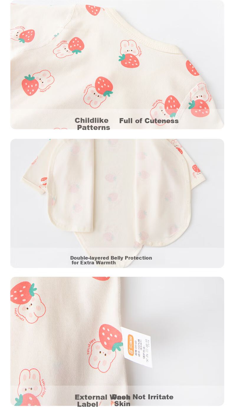 Babyprints Baby Bodysuit 2-Pack Newborn Cotton Triangle Romper Unisex Four-Season Jumpsuit Bear 66 6