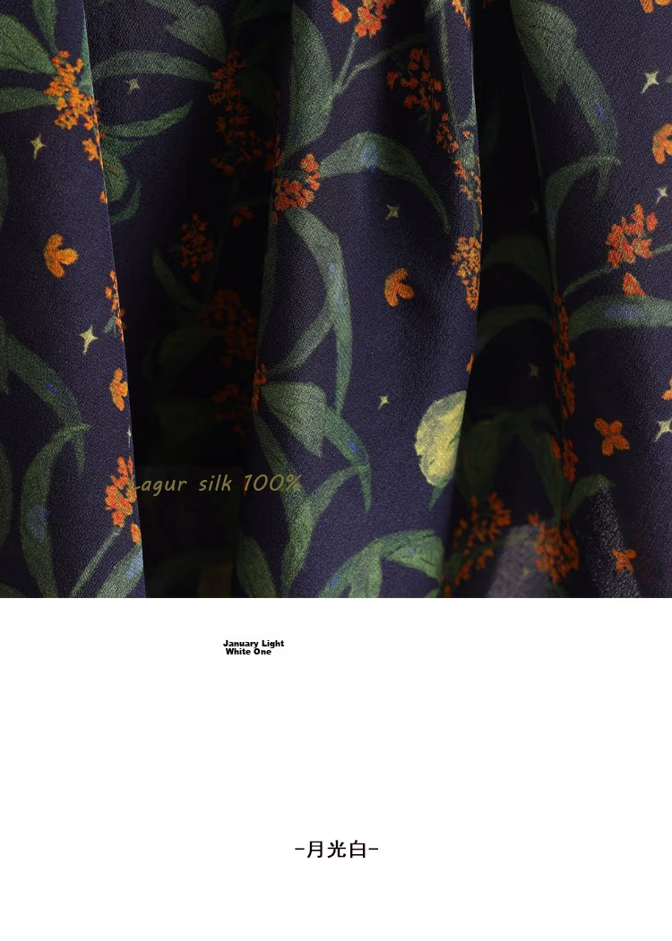 Lagur Original "Night Osmanthus" 100% Mulberry Silk Scarf, Double Crepe Rolled Edge Square Silk Scarf for Women, Refreshing Purple 19