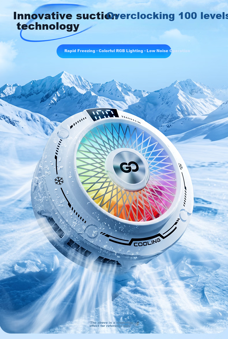 Zhiguozhe Wind-Suction 100-Level Magnetic Cooling Phone Cooler Ice-Making Semiconductor Cooling Clip for Gaming and Live Streaming Compatible with Apple 8