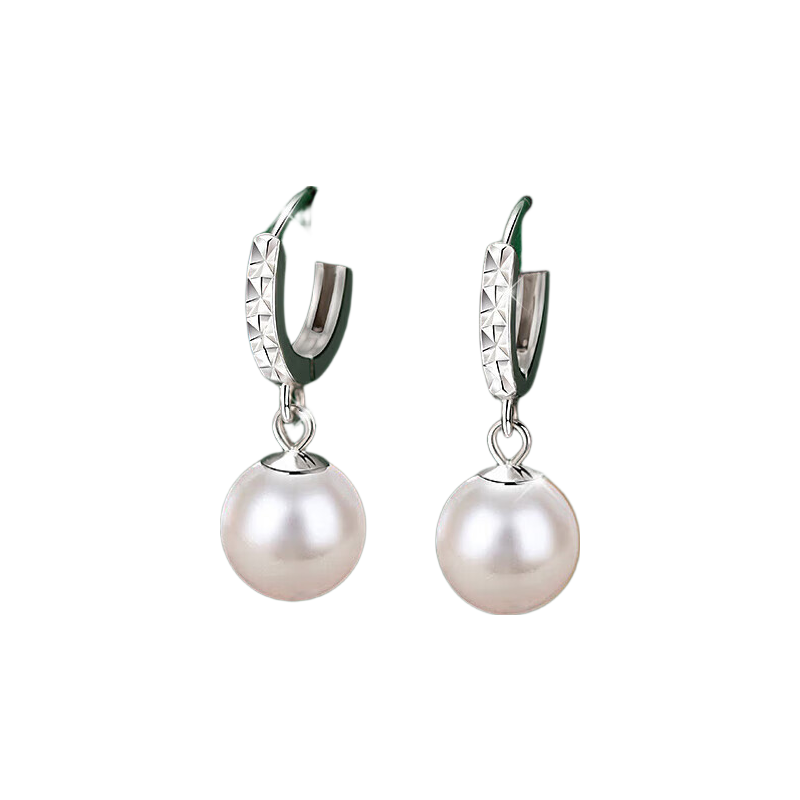 Qlady 925 Silver Freshwater Pearl Earrings for Women, Luxury Silver Jewelry Pearl Earrings Studs Clasp, Birthday Gift for Mom Or Wife