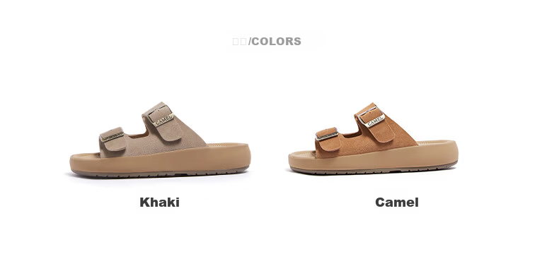 CAMEL Soft Bag 2nd Generation Square Buckle Women's Slippers Thick Sole Birkenstock Style L26M504048A Camel Color Size 36 3