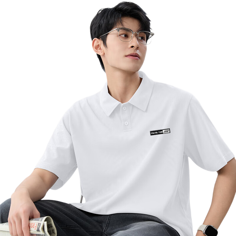 Baleno Men's Summer Heavyweight Casual Loose Fit Short Sleeve Polo Shirt Trendy High-End Collar Top