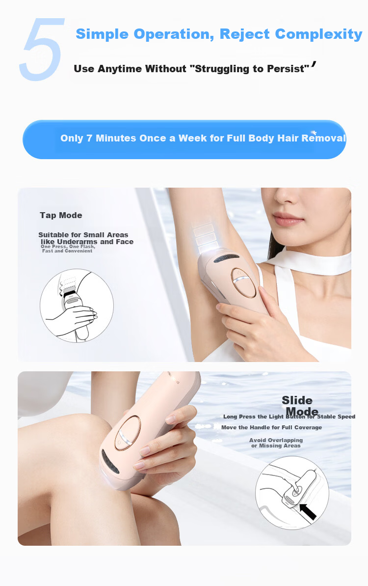 Mujin ICE Sapphire 3-in-1 Hair Removal Device - Painless Ice Point Intelligent Skin Analysis for Full Body, Private Areas, and Underarms - Effective on Coarse Beard Hair - Price Guaranteed for 618 10