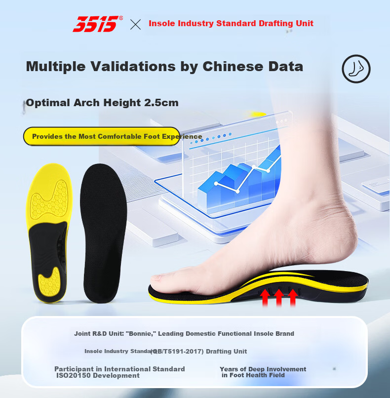 3515 Arch Support Insoles for Men Soft Thickened Anti-Odor Flat Feet Comfortable Sports High Elastic Shock Absorption 1
