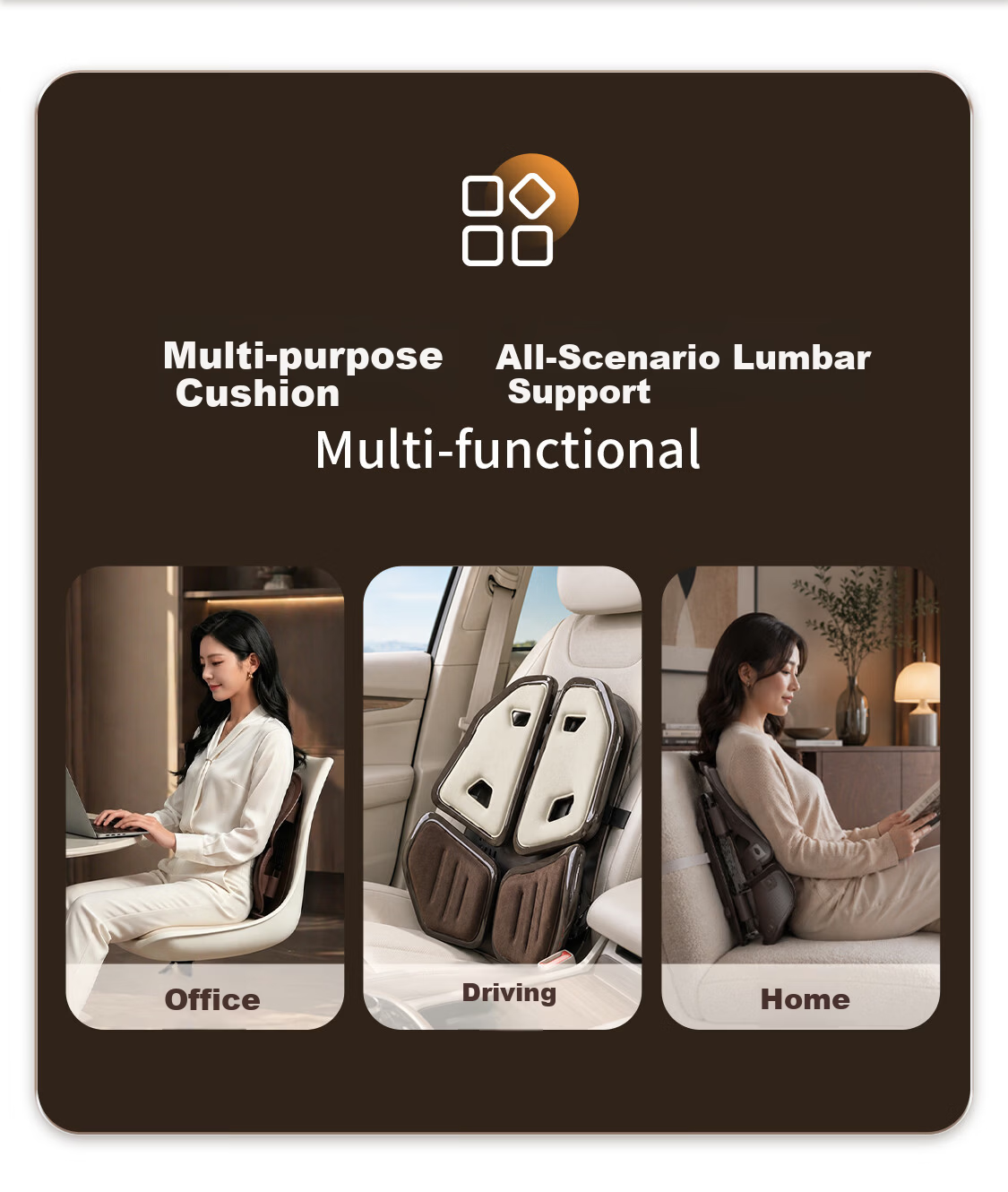 Bubble Car Lumbar Support Cushion Ergonomic Backrest Office Seat Long Sitting Essential Father's Day Gift 12