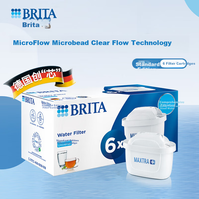 BRITA Water Filter Pitcher Maxtra+ WU Multi-Effect Filter Cartridges 6-Pack