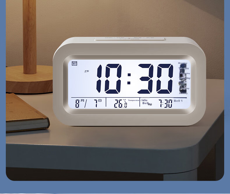 Qite Smart Alarm Clock Multifunctional 2026 New Student Wake-Up Device Temperature Display Snooze Electronic Desktop Clock Gift for Middle and High School Students Children's Day 19