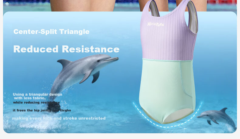 Kocotree KK Tree Kids Girls Competitive One-Piece Triangle High Elastic Chlorine-Resistant Professional Training Swimsuit 8