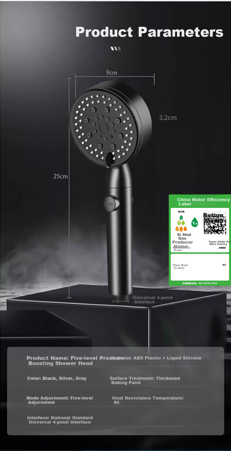 MUGE Shower Head Set with Pressurized Large Panel, Rotatable Handheld and Overhead Dual-Use Rainfall Showerhead 10