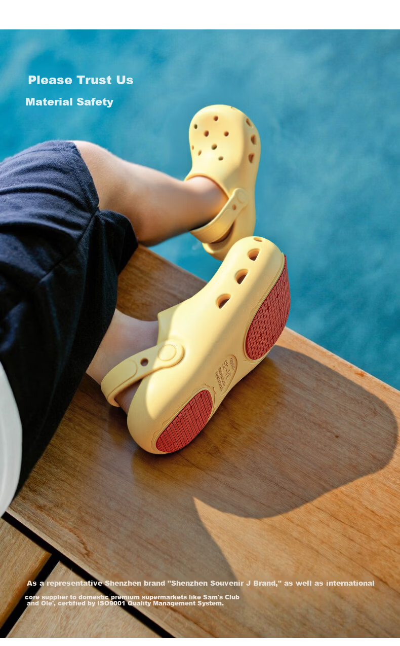 KENROLL Kids Unisex Casual Home Hole Shoes Big Kids Four-Season Non-Slip Sandals Popcorn Yellow Size 29-30 8