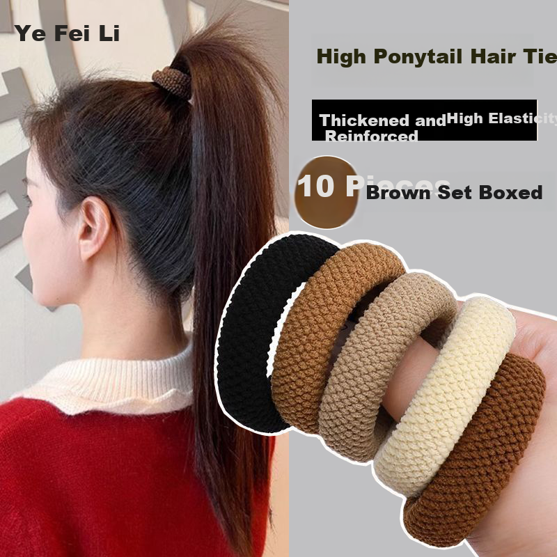 Yefili 5-Pack Twisted Smiley Face Hair Ties High Elasticity Hair Bands for Girls High Ponytail Hair Accessories