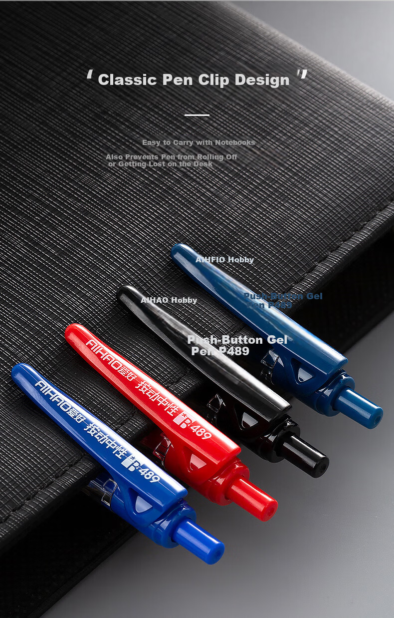 AIHAO Back-to-School Essential 0.5mm Black Retractable Gel Pen Bullet Tip Student Exam Writing Office Carbon Ink Pen 12-Pack 5