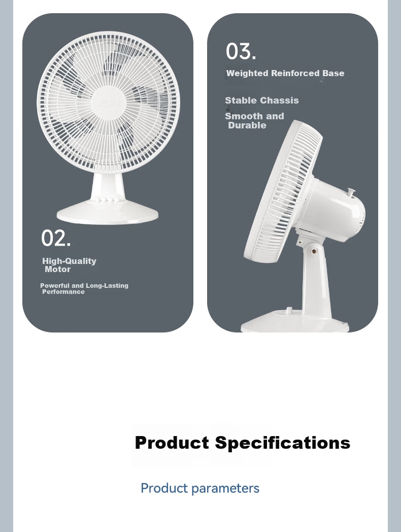 Wahson Electric Fan/Table Fan/Home Office High Airflow Low Noise Fan FT-A1208A 12