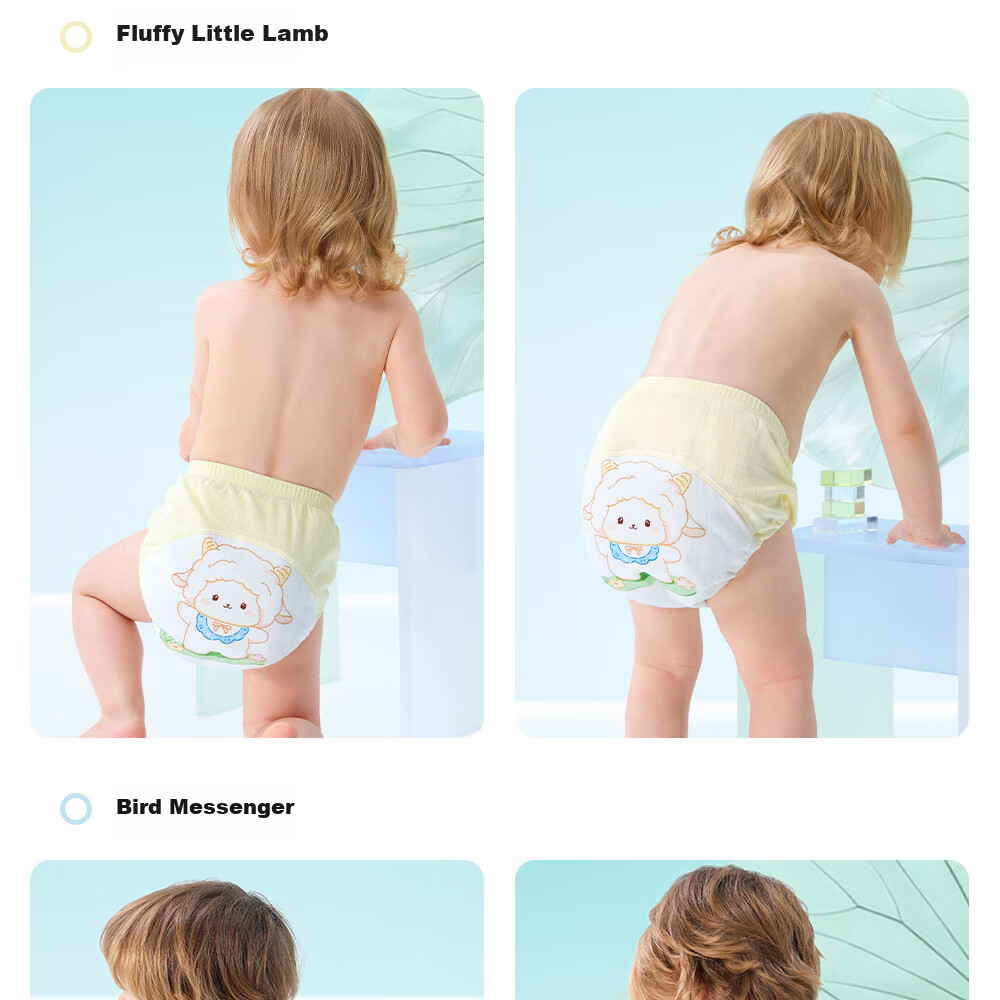 Betis Potty Training Pants Baby Diaper Waterproof Washable Baby Toilet Training Pants Size 110 2-Pack Sweet Rabbit Little Lamb 39