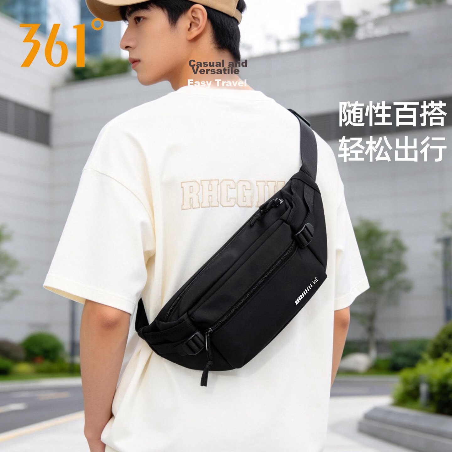 361° Men's Crossbody Bag 2026 New Large Capacity Shoulder Bag Small Lightweight Sports Chest Bag Outdoor Phone Bag