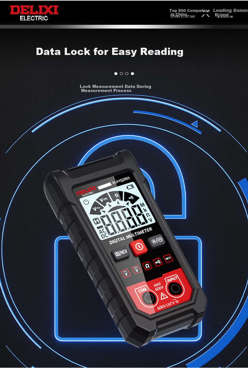 DELIXI ELECTRIC Digital Multimeter Smart Anti-Burn Ammeter Household Electrician High-Precision Mini Fully Automatic Universal Meter YQ2903 9
