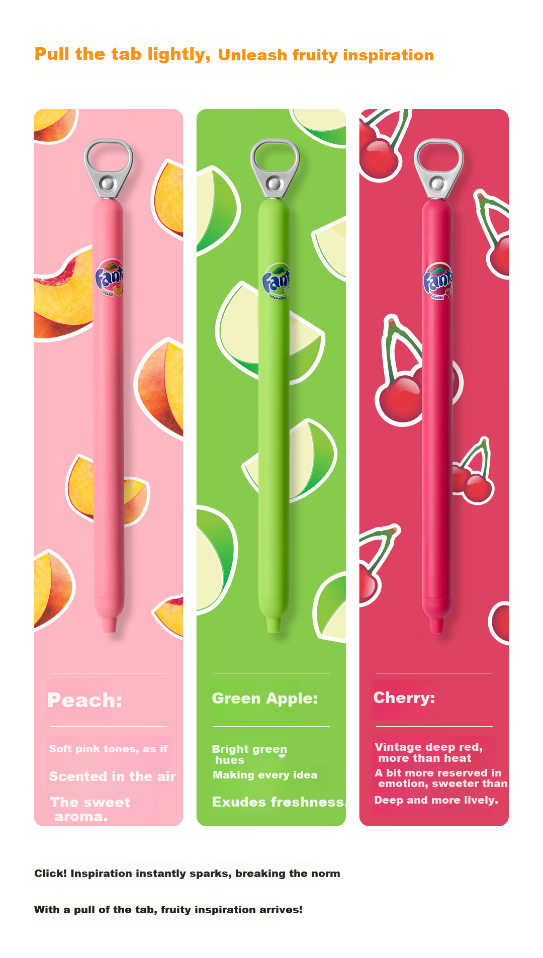 KACO Fanta Collaboration Black 0.5mm Retractable Unisex Gel Pen Student Use Quick-Dry Signature Pen High-Value Large Capacity Carbon Ink Cherry - Single Black Pen 2
