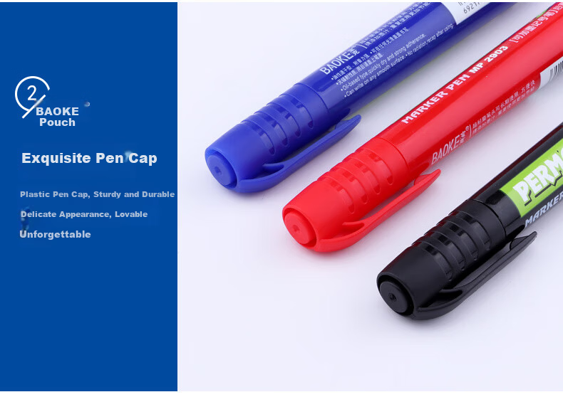 BAOKE White Oil-Based Marker Pen Quick-Dry Waterproof Oil Marker Logistics Marker Pen Durable Ink Student Office Stationery 12pcs/Box MP2907 7