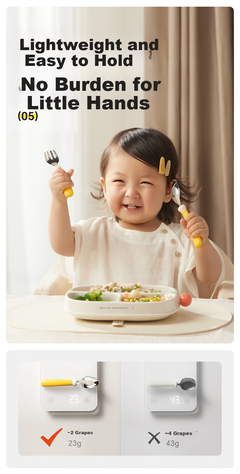 Huang Chong Baby Spoon Children's Day Gift One-Year-Old Self-Feeding Yuanbao Spoon Learning to Eat Training Supplementary Food Spoon 10
