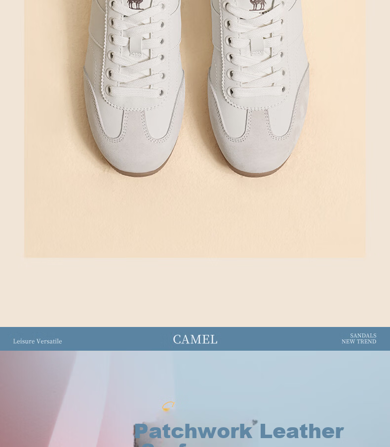 CAMEL Women's Casual Lightweight Thin-Soled Sports Shoes L26S255205 Off-White Size 37 6