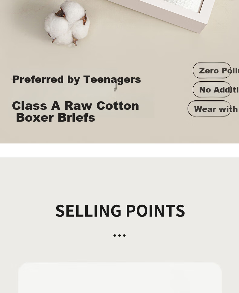 Hodo Kids Pure Cotton Antibacterial Boys' Underwear Age 7A Antibacterial Crotch Developmental Underwear 4-Pack Solid Color Stripes 180 2