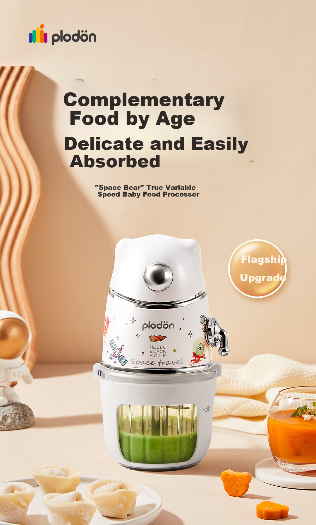 Pulidon Baby Food Processor Infant Puree Blender Food Preparation Tool [Single Speed] Ten Blades - Single Cup Single Blade 1