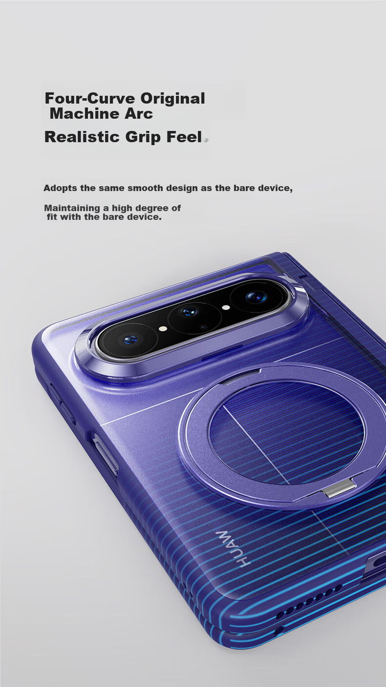 Zhilangni [Rotating Bracket | Integrated Shell and Film] Compatible with Huawei Pura X Max Phone Case Foldable Screen Protective Cover Central Axis Full Coverage Anti-Drop Matte Unisex New Model 11