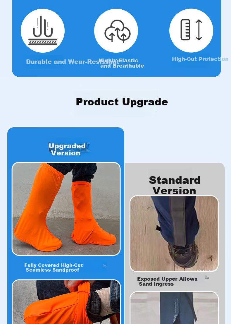 FOOTOPPO Sandproof Shoe Covers for Adults and Children Desert Hiking Sand Sliding Outdoor Sand Covers Sand Ground Foot Covers Beach Socks 3