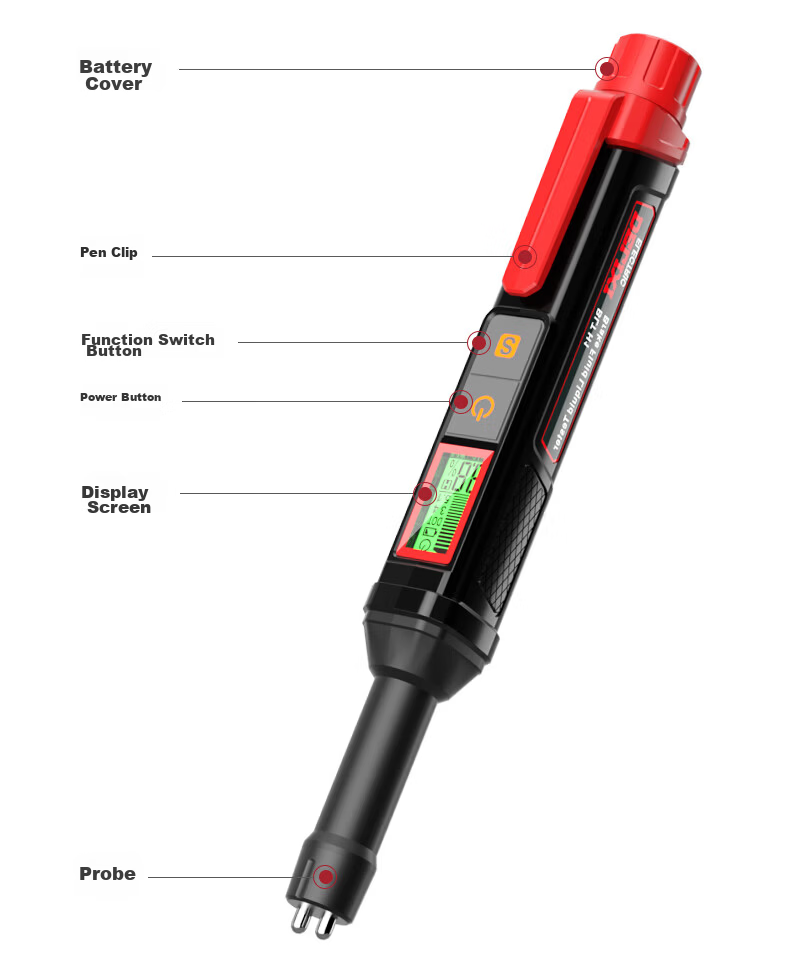 DELIXI ELECTRIC Brake Fluid Tester BLT H3 Automotive Brake Fluid Water Content Detector Pen with Extension Tube 15