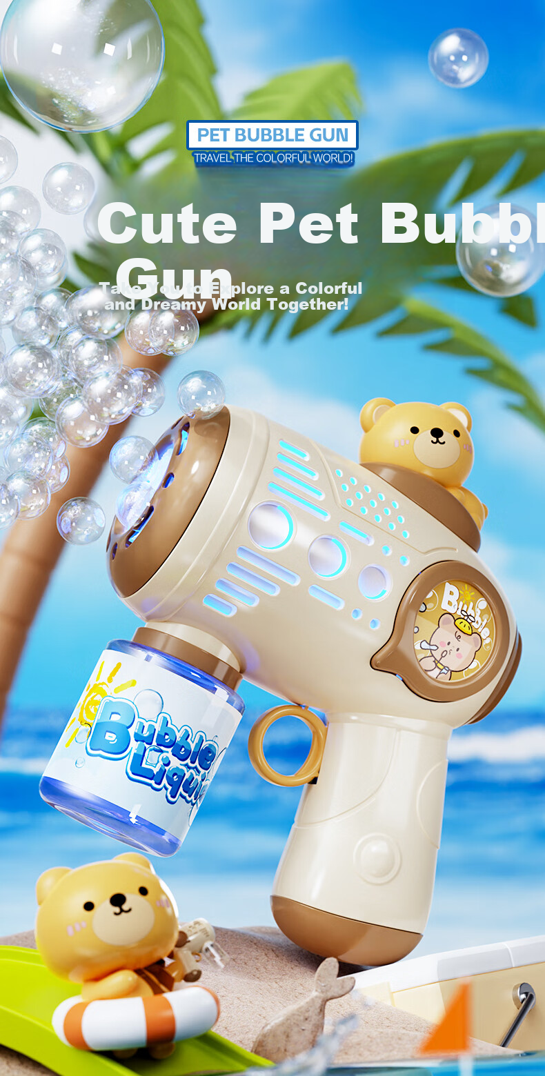 Mabao Twin Children's Day Birthday Bubble Machine Multi-Hole Bubble Gun Toy Fully Automatic Electric Leak-Proof for Boys and Girls 1