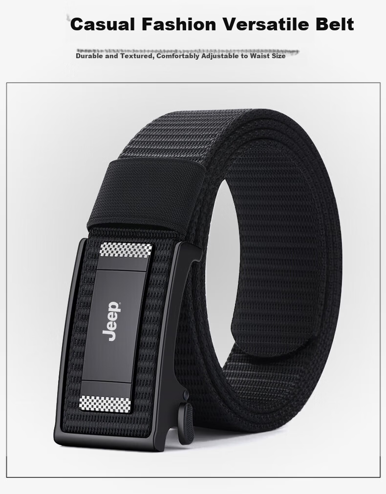 JEEP 2026 New Canvas Leather Men's Automatic Buckle Braided Casual Military Training Belt 2