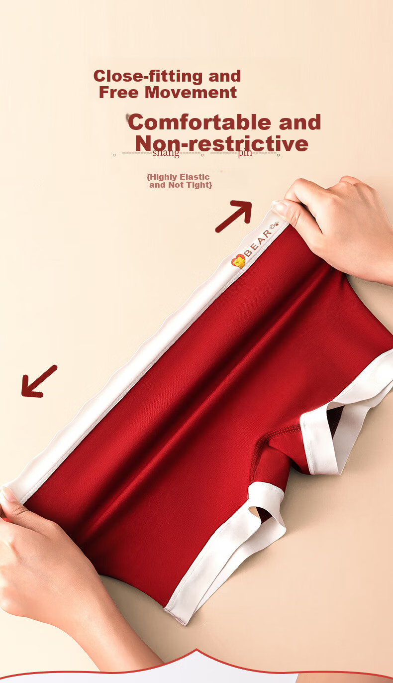 Hodo Children's Underwear Girls' Lucky Red Cotton Boxer Shorts for New Year Apple Girl 160 12