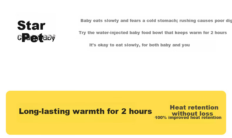 Huang Chong Big-Eyed Cute Baby Feeding Bowl Children's Water-Filled Insulated Suction Bowl PPSU Double-Layer Insulated Lunch Box Yellow 7
