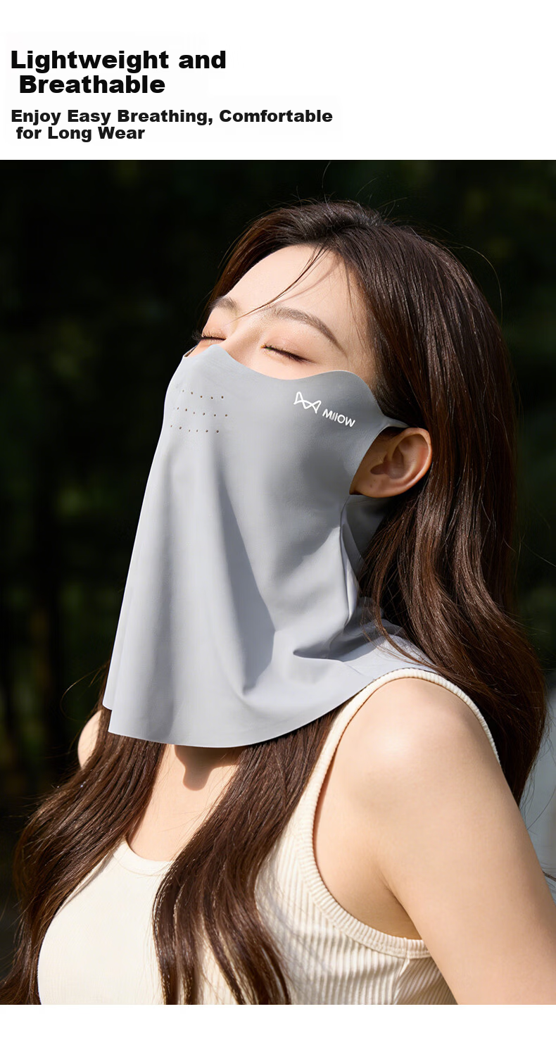Miiow Summer Sun Protection Face Mask for Women Outdoor Breathable Cycling Neck Gaiter UV Protection Ear-Hook Face Cover 5