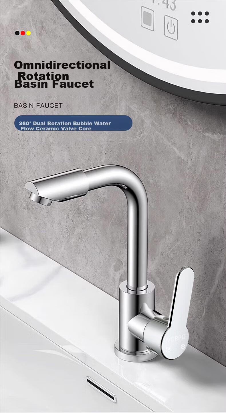 IVORPO German Basin Faucet Bathroom Sink Faucet Hot and Cold Water Two-in-One 1