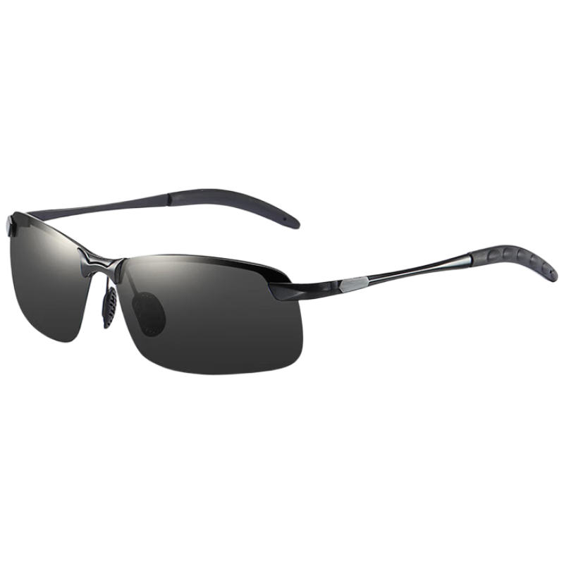 Baixiaoshe Driving Sunglasses, UV Protection, Sun Shade, Fishing Goggles, Black Frame with Night Vision Lenses, Ice Sleeve Included