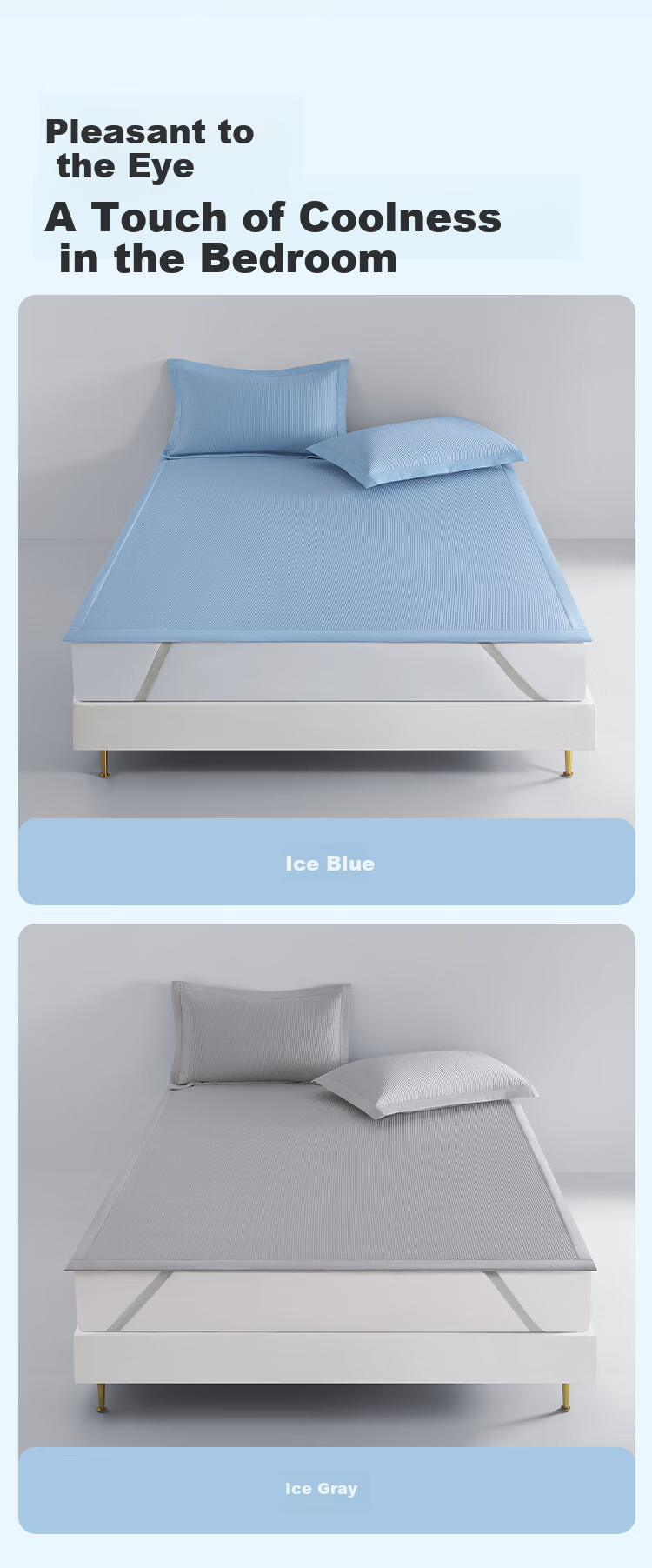 JD Jingzao Cooling Beaded Mat Washable Ice Silk Mat Infant Class A Antibacterial Mite-Resistant Soft Cooling 1.8m Blue 6