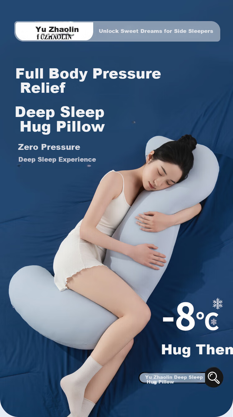 YUZHAOLIN Pregnancy Side Sleeping Leg Pillow Ergonomic Long Body Bolster Pillow for Men and Women, Removable and Washable 2