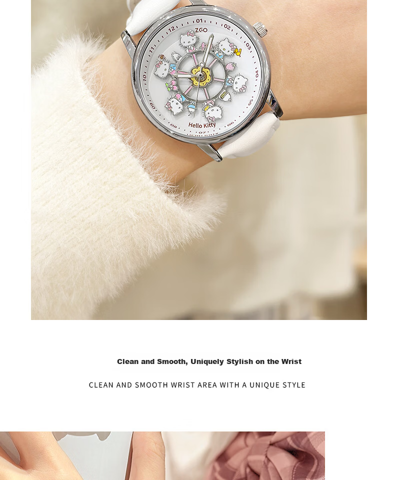 ZGO Sanrio Hello Kitty Official Carousel Watch for Girls Students Middle and High School 17